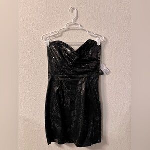 Sequin short black dress
